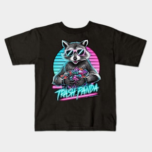 Retro trash panda Kids T-Shirt